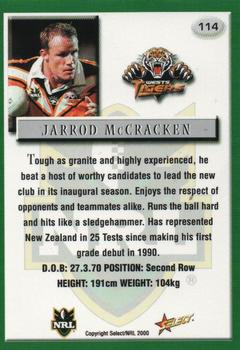 2000 Select #114 Jarrod McCracken Back